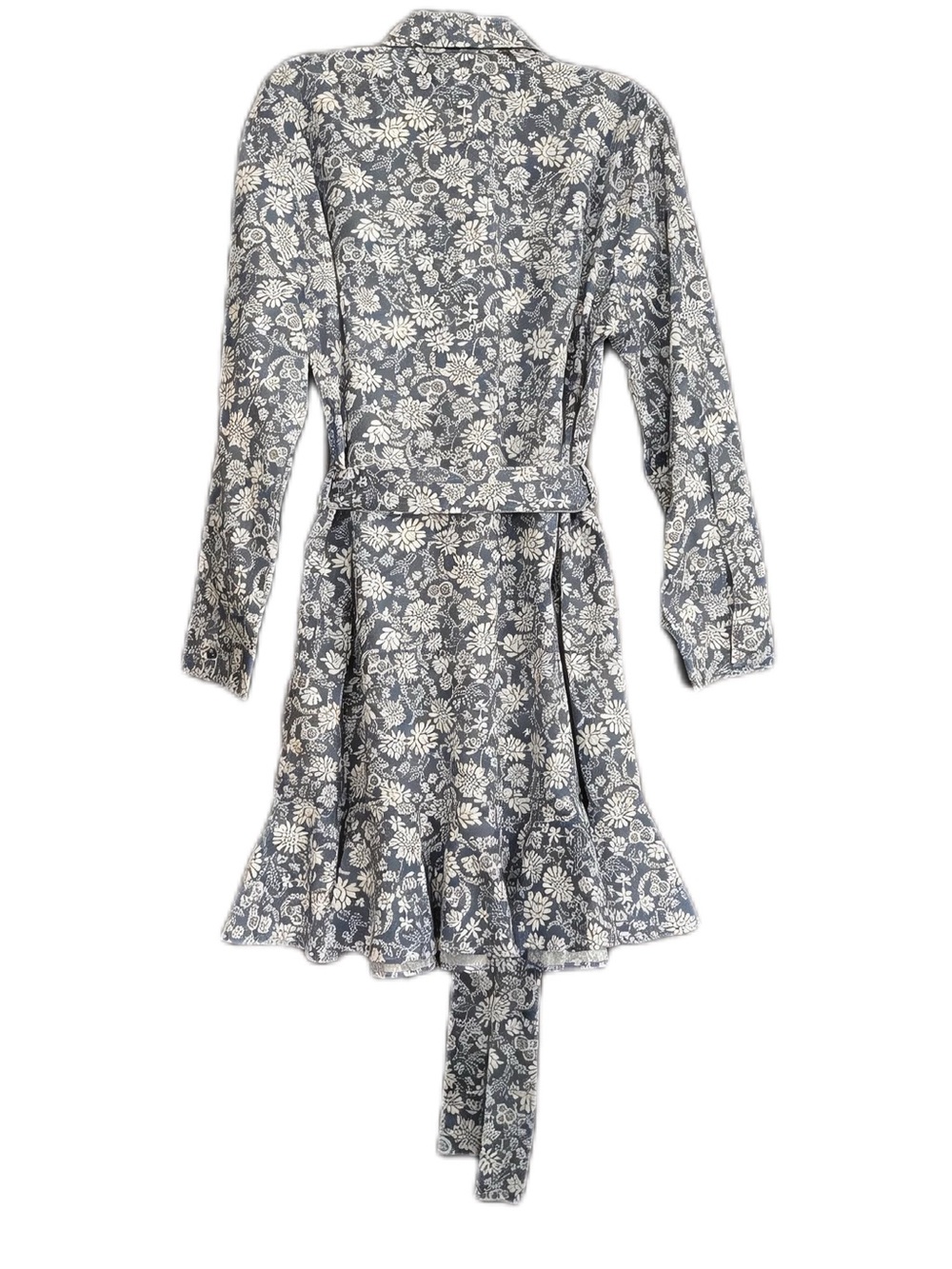Blue Floral Belted Cottagecore Front Button Belted Shirt Dress Chaps Sixe XXL - Picture 4 of 16
